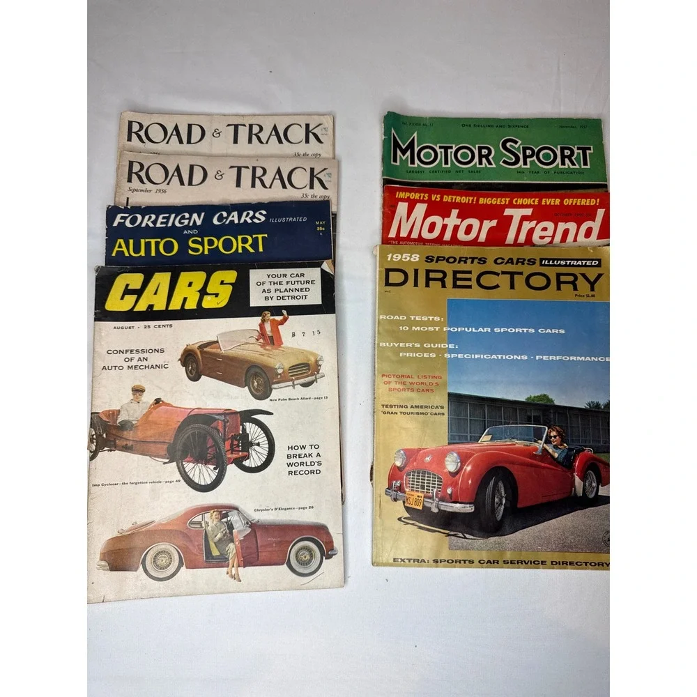 Vintage 1950s Car Magazine Lot Road & Track Motor Trend Sports Cars Illustrated